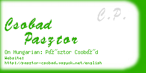 csobad pasztor business card